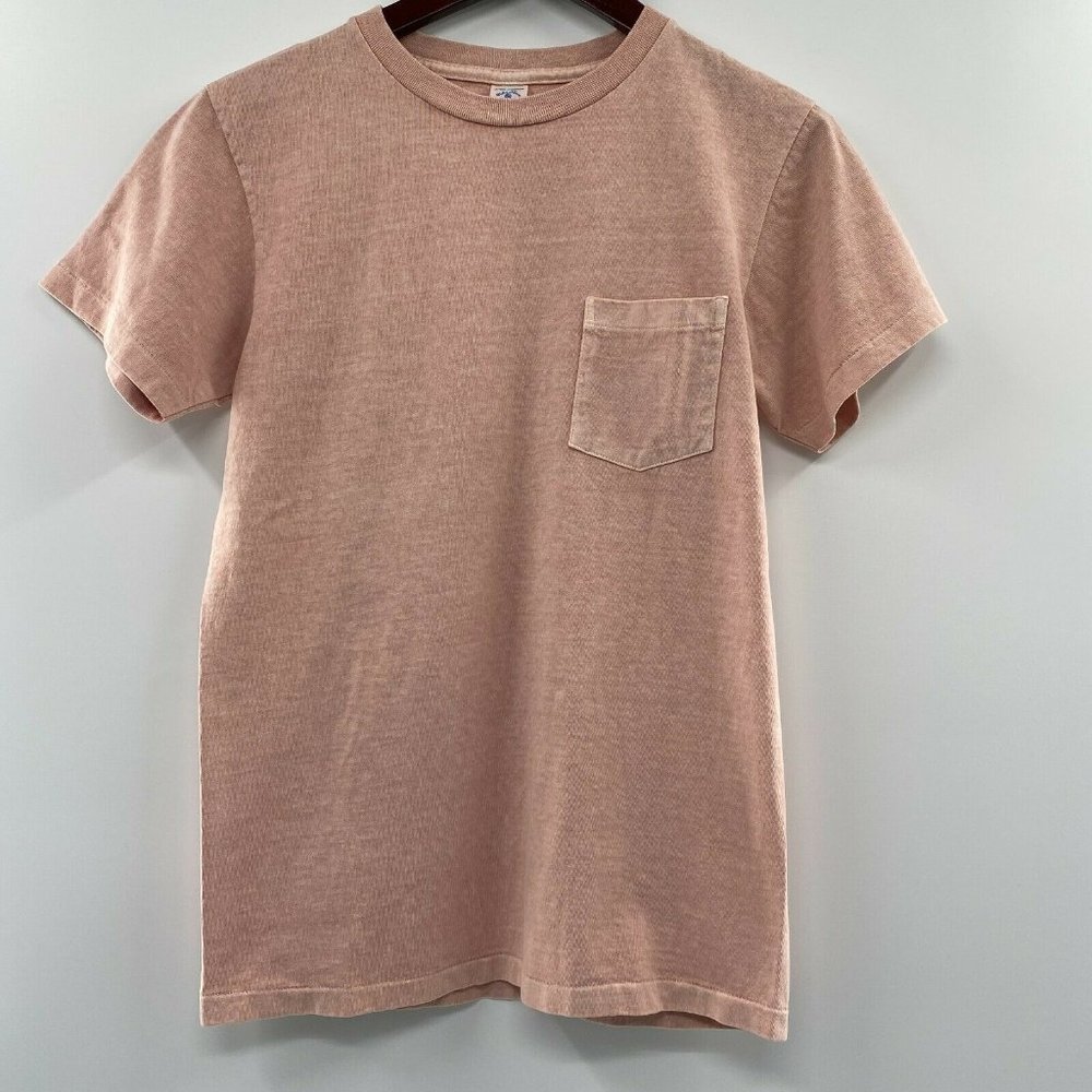 Velva Sheen Men's Short Sleeve Pocket T-Shirt Pink Slub Jersey Tee sz S NWOT